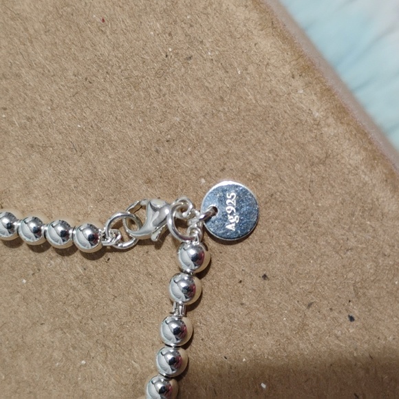 SALE! Auth Tiffany & Co. Sterling Silver 925 Beaded Heart Charm BraceleT - Picture 7 of 12